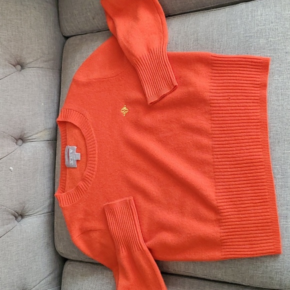 J crew cashmere orange  sweater size S - Picture 8 of 16